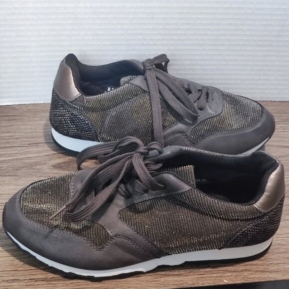 Forever Glam sneakers black and golden metallic colour women's siz 37 (6.5) NWOT - Picture 1 of 9